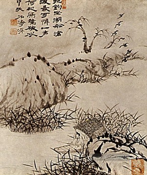  Chinesische Galerie - Shitao der Solitär hat Angeln 1707 Kunst Chinesische